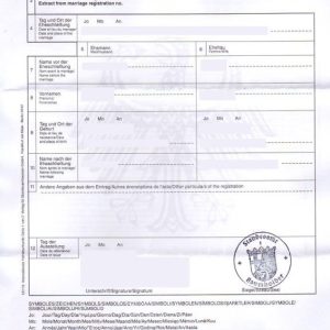 From Germany Marriage Certificate International Form